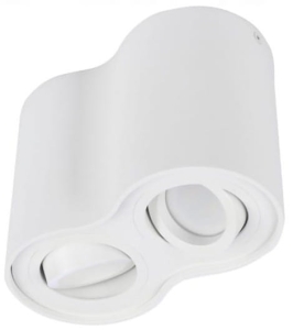 Biała podwójna tuba spot z regulowanymi punktowymi żarówkami Azzardo AZ0859 Bross 2xGU10