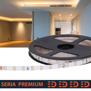 Taśma LED SMD2835 na metry 7W 24V 3000K 130LM 70LED 8mm CRI80 Prescot 24E010-100-8-WW50