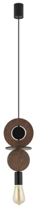 Geometryczna lampa wiszaca okręgi z ciemnej sklejki Nowodvorski 11175 Drops Wood G9 16cm