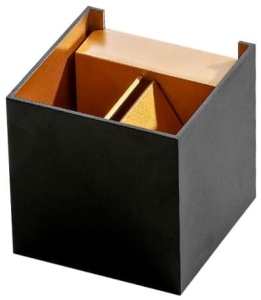 Czarno złoty kinkiet kostka sześcian Azzardo AZ2814 Leticia G9