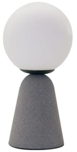 Lampa stołowa z białą szklaną kulą na szarym gipsowym stożku Azzardo AZ3463 Newton G9