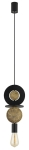 Geometryczna lampa wiszaca okręgi z ciemnej sklejki Nowodvorski 11177 Drops Wood E27 16cm