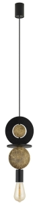 Geometryczna lampa wiszaca okręgi z ciemnej sklejki Nowodvorski 11177 Drops Wood E27 16cm