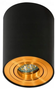 Czarna tuba z złotym spodem spot Azzardo AZ2955 Bross GU10 12,5cm x 9,6cm