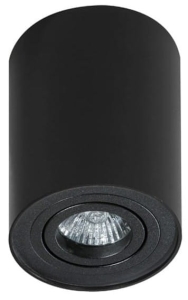 Czarna tuba z czarnym spodem spot Azzardo AZ2135 Bross GU10 12,5cm x 9,6cm