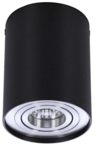 Czarna tuba z aluminiowym spodem spot Azzardo AZ0779 Bross GU10 12,5cm x 9,6cm