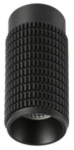 Czarna lampa sufitowa tuba z dekoracyjnym karbowaniem Azzardo AZ3121 Avica GU10 12,5cm x 6,5cm