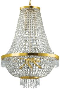 Włoski kryształowy żyrandol ze złotymi elementami Ideal Lux 114743 Caesar 12xG9 55cm