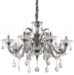 Szary żyrandol lampa wiszaca z dekoracyjnymi kryształkami Ideal Lux 081519 Colossal sp8 8xE14