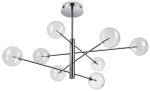 Lampa wisząca rama chrom szklane kule przezroczyste Ideal Lux 275178 Equinoxe sp8 8xG4