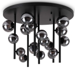 Lampa sufitowa z okrągłą podstawą kule z przydymionego szkła Ideal Lux 328386 Perlage pl18 18xG9 75cm