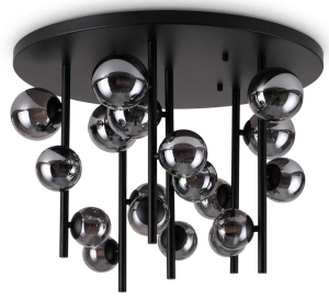 Lampa sufitowa z okrągłą podstawą kule z przydymionego szkła Ideal Lux 328386 Perlage pl18 18xG9 75cm