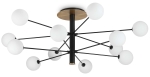 Czarno mosiężna lampa sufitowa ze szklanymi białymi kulami Ideal Lux 273709 Cosmopolitan pl12 12xG9