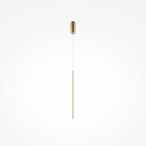Pionowa smukła mosiężna lampa wisząca walec Maytoni MOD246PL-L12BSK Halo LED 11W 3000K 1,7cm