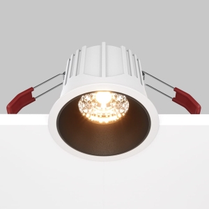 Biało czarna okrągła lampa podtynkowa Maytoni DL043-01-15W2.7K-RD-WB-DE Alfa LED 15W 2700K 36stopni 8,5cm