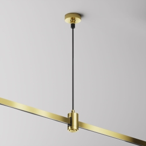 Mosiężny wiszący uchwyt z zasilaniem do szynoprzewodów magnetycznych Flarity Maytoni TRA157SW-B1-BS H9,5-128,6cm