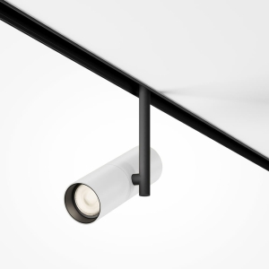 Biała lampa tuba na czarnej nóżce na szynoprzewód magnetyczny Exility Maytoni TR005-2-12W3K-BW Elti LED 12W 3000K 36stopni D5,2cm