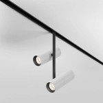 Dwa białe reflektory na czarnej nóżce na szynoprzewód magnetyczny Exility Maytoni TR005-2-2X12W3K-BW Elti Duo LED 24W 3000K 36stopni
