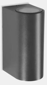 Szara zewnętrzna lampa elewacyjna walec z światłem góra - dół Leds C4 AI21-11X9S9OSZ5 Max LED 10,5W 4000K IP66 9stopni