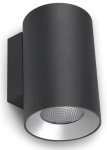 Szary zewnętrzy kinkiet walec z światłem góra i dół Leds C4 05-9955-Z5-CM Cosmos LED 24,5W 4000K 16stopni IP66