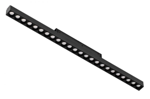 Czarny podłużny reflektor diodowy na szynoprzewód magnetyczny Alfa Azzardo AZ4902 Kira LED 20W 3000-6000K 48,5cm 50stopni Bluetooth