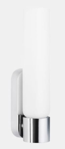 Chromowany kinkiet walec obok lustra w łazience Leds C4 05-7983-21-F9 Dresde LED 10,5W 3000K IP44 CRI92