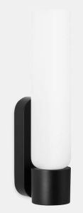Czarny kinkiet walec obok lustra w łazience Leds C4 05-7983-05-F9 Dresde LED 10,5W 3000K IP44 CRI92