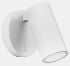 Biały regulowany kinkiet tubka z włącznikiem Leds C4 05-7982-14-14 Simply GU10