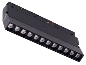 Czarna przechylana lampa diodowa na szynoprzewód magnetyczny Alfa Azzardo AZ5508 Cyrus LED 12W 2700-5600K 35stopni 22cm Bluetooth