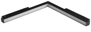 Czarna narożna lampa pionowa do szynoprzewodów magnetycznych Alfa Azzardo AZ5515 Saga LED 25W 3000-6000K 20x20cm Bluetooth