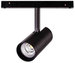 Czarny reflektor na szynoprzewód magnetyczny Alfa Azzardo AZ4840 Makita LED 20W 3000-6000K Bluetooth 40stopni