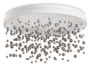 Biała okrągła lampa sufitowa żyrandol ozdobny ze szklanymi koralikami Ideal Lux 315812 Armony pl d75 LED 77W 3000K 75cm