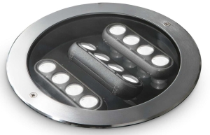 Zewnętrzna okrągła lampa wpuszczana z regulowanymi modułami świetlnymi Ideal Lux 277035 Taurus pt d21 accent round LED 20W 3000K