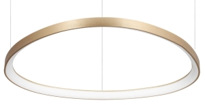Owalna lampa wisząca mosiądz mocowana na linkach Ideal Lux 304731 Gemini sp d081 dali/push LED 55W 3000K 81cm