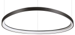 Czarna owalna lampa wisząca mocowana na linkach Ideal Lux 304724 Gemini sp d081 dali/push LED 55W 3000K 81cm