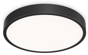 Czarna okrągła lampa sufitowa do łazienki plafon Ideal Lux 327686 Ray pl d60 LED 44W 3000-4000K 60cm