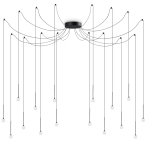 Czarna lampa wisząca pająk Ideal Lux 284002 Lucciola sp16 LED 16W 3000K