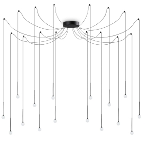 Czarna lampa wisząca pająk Ideal Lux 284002 Lucciola sp16 LED 16W 3000K
