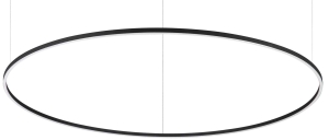 Okrągła czarna smukła lampa wisząca na linkach Ideal Lux 285061 Oracle slim sp d150 round 3000K on-off LED 89W 150cm