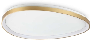 Lampa sufitowa owalna z ramą metalową szczotkowany mosiądz Ideal Lux 329260 Gemini pl d081 dali/push LED 42W 3000K