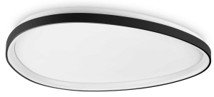Lampa sufitowa owalna z czarną ramą metalową Ideal Lux 328980 Gemini pl d081 dali/push LED 42W 3000K
