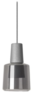 Szara lampa wisząca podtynkowa z dymnym kloszem Leds C4 00-5980-CS-12 Khoi LED 22,7W 3000K 14,8cm