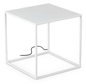 Biała kostka lampa podłogowa zewnętrzna Ideal Lux 300641 Ipotesi pt h50 LED 16W 3000K