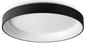 Czarno-biała okrągła lampa sufitowa plafon Ideal Lux 321615 Ziggy pl d080 LED 62W 3000K 80cm