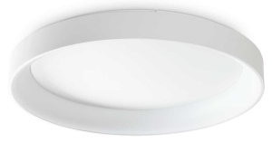 Biała okrągła lampa sufitowa plafon Ideal Lux 317908 Ziggy pl d080 LED 62W 3000K 80cm
