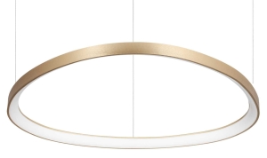Owalna lampa wisząca na linkach obręcz mosiądz Ideal Lux 269849 Gemini sp d081 on-off LED 59W 3000K 81cm