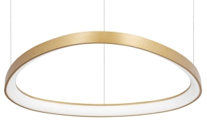 Lampa wisząca na linkach owalna ze ściemniaczem obręcz mosiądz Ideal Lux 304700 Gemini sp d061 dali/push LED 48W 3000K 61cm