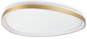Plafon owalny lampa sufitowa biało-mosiężna Ideal Lux 328096 Gemini pl d081 on-off LED 41W 3000K 81cm