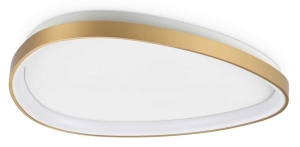 Owalna lampa sufitowa plafon z obręczą szczotkowany mosiądz Ideal Lux 328966 Gemini pl d061 dali/push LED 27W 3000K 61cm