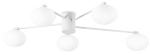 Biała lampa sufitowa czteroramienna ze szklanymi kloszami Ideal Lux 316680 Hermes pl5 d90 5xG9